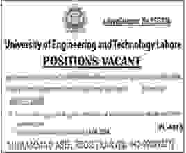 Latest Teaching Staff Jobs in UET Lahore May 2024 Advertisement
