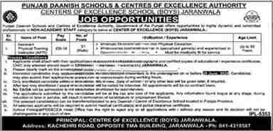 Latest Punjab Danish School Jobs 2024 Advertisement